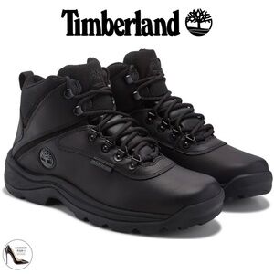 Timberland Men's White Ledge Black Leather Waterproof Hiking Boot Winter Snow 10